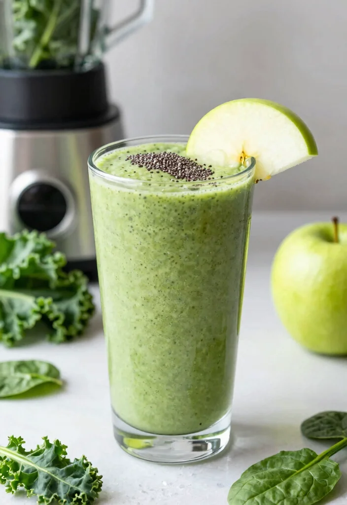 9 Green Juice Recipes with Kale and Green Apple for Energy - 4. Kale and Green Apple Spinach Smoothie 1