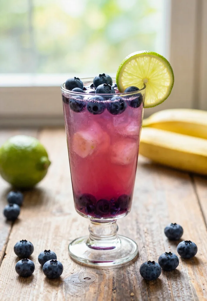 9 Sweet and Smooth Juice Recipes with Berries and Banana - 2. Blueberry Banana Dream Juice 1