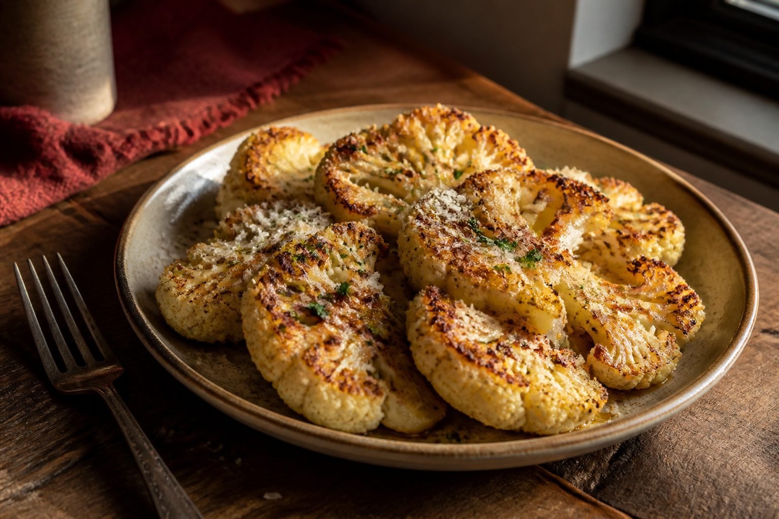 Baked Cauliflower Recipe with Parmesan and Garlic